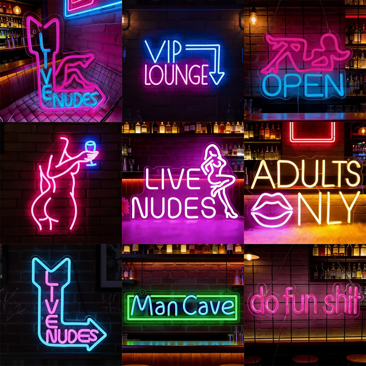 Leuchtende Nackte-Figuren Dimmbares LED-Neonschild Wanddekoration für Männerhöhle, Bar, Bier, Zuhause, Schlafzimmer, Büro, Hotel, Pub, Freizeitraum Kunst-Neonlicht