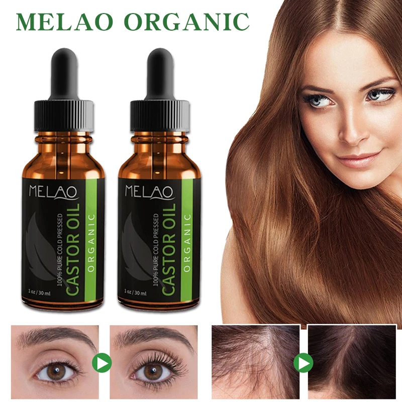 5Pcs 100% Castor Oil Hair Growth Eyelashes Eyebrows Hair Body Eyebrows Care Oil  Castor Oils Skin Moisturize 30ML No Box