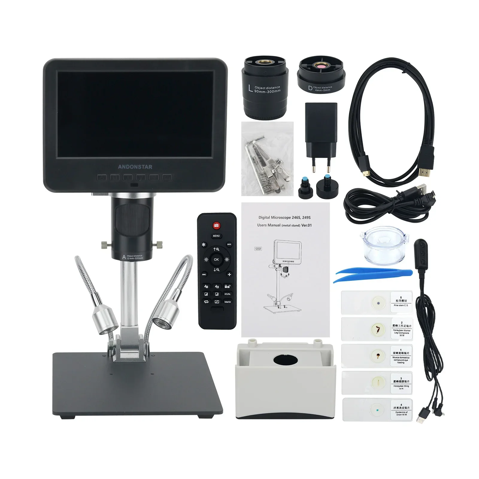 

2026 Andonstar AD246SM 7-inch UHD Screen Digital Microscope with High Definition Imaging Sensor for Soldering & Repairing