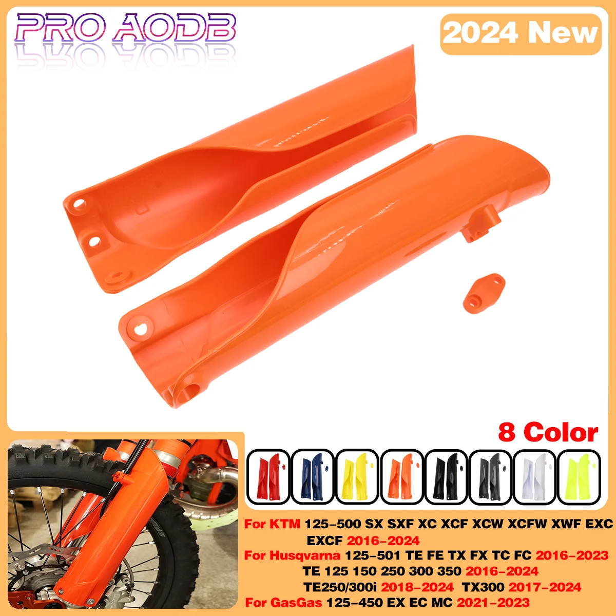 

For Husqvarna 125 150 250 300 350 450 501 TE FE TX FX TC FC 2016-2023 Protector Guard Front Shock Absorber Cover GasGas EX EC MC