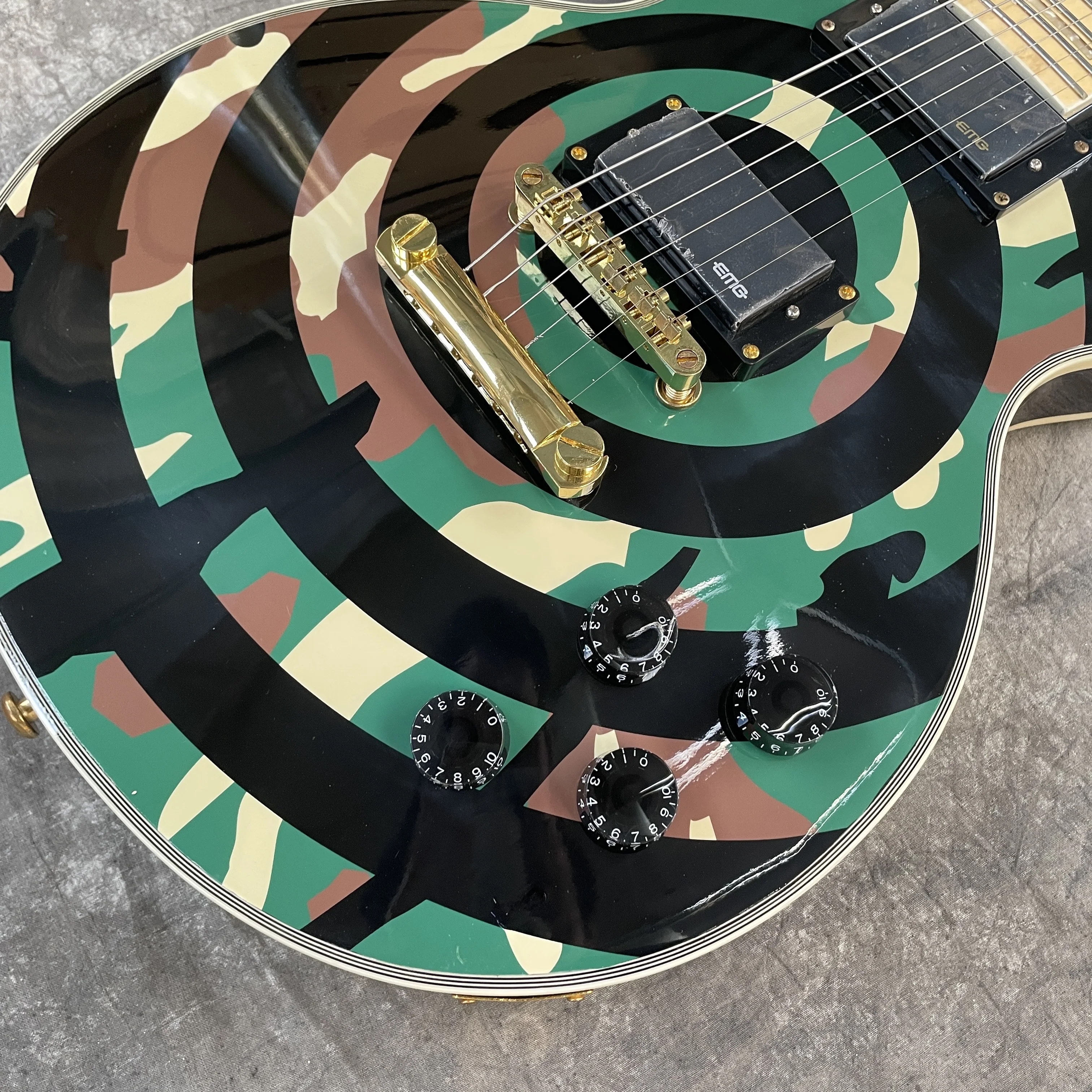 

Электрогитара Camouflage Custom zakk, HH, черная фурнитура, кленовый гриф, быстрая доставка