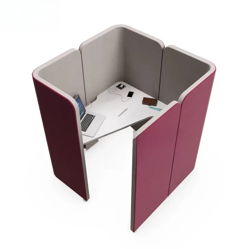Shared desk enclosed fabric light luxury high-end privacy work table