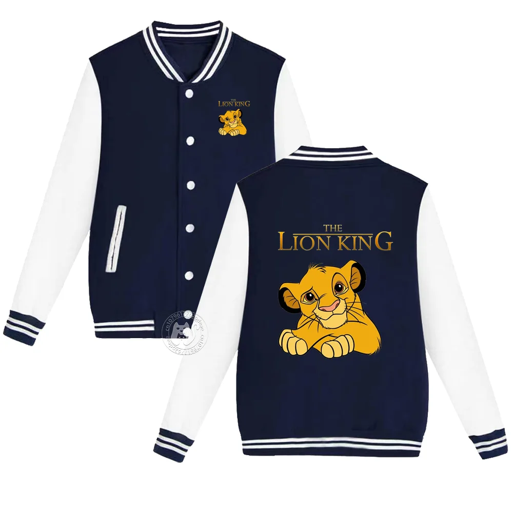 Animated Lion King Printed Kids Baseball Uniform 2-14 years old for boys and girls thick warm cardigan coat