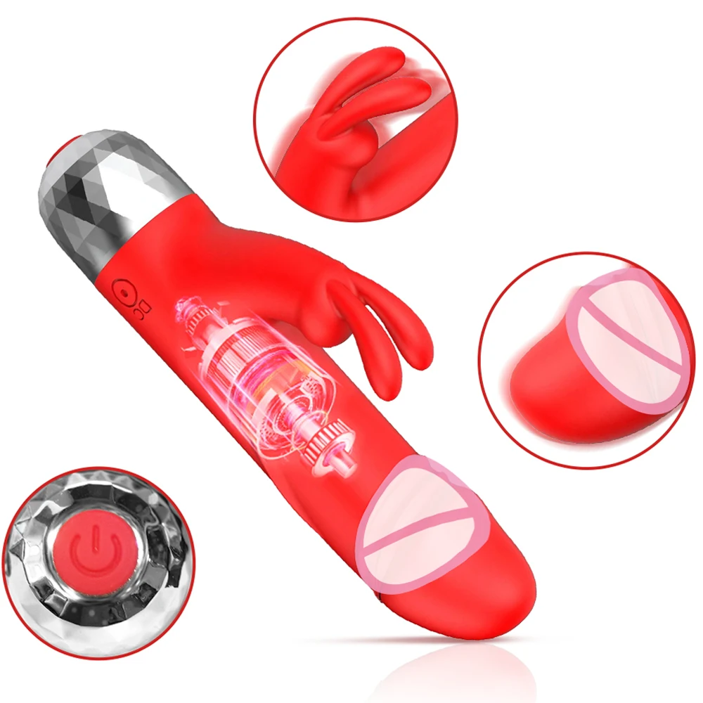 Potente consolador vibrador de conejo para mujer, estimulador de clítoris y Vagina, masajeador vibratorio de punto G, masturbador femenino, juguete sexual para adultos