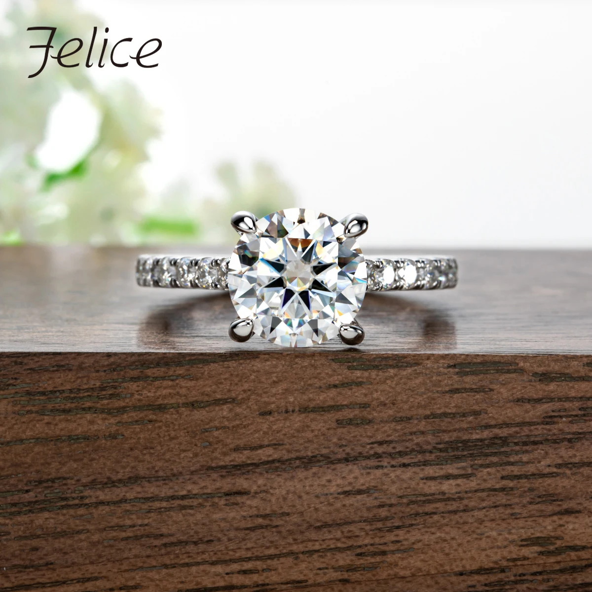 

Felice 3ct D Color Moissanite Engagement Ring 925 Sterling Silver Promise Rings Prong Setting Ring Anniversary Rings for Women