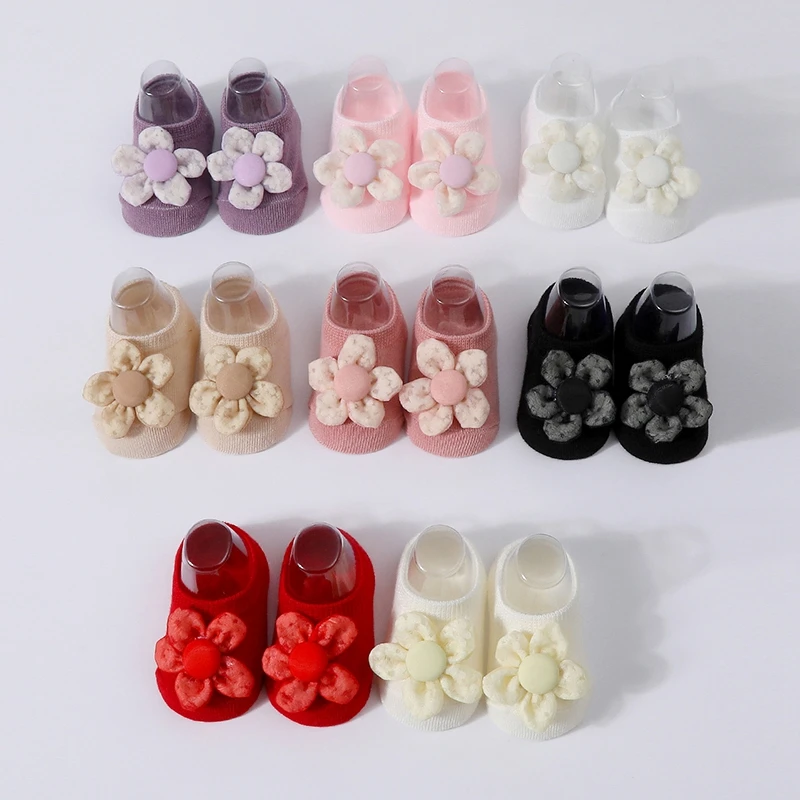 

Носки для новорожденных, милые носки с цветочным декором, носки принцессы для младенцев, весенне-летние носки-лодочки для малышей для девочек 0-3 лет
