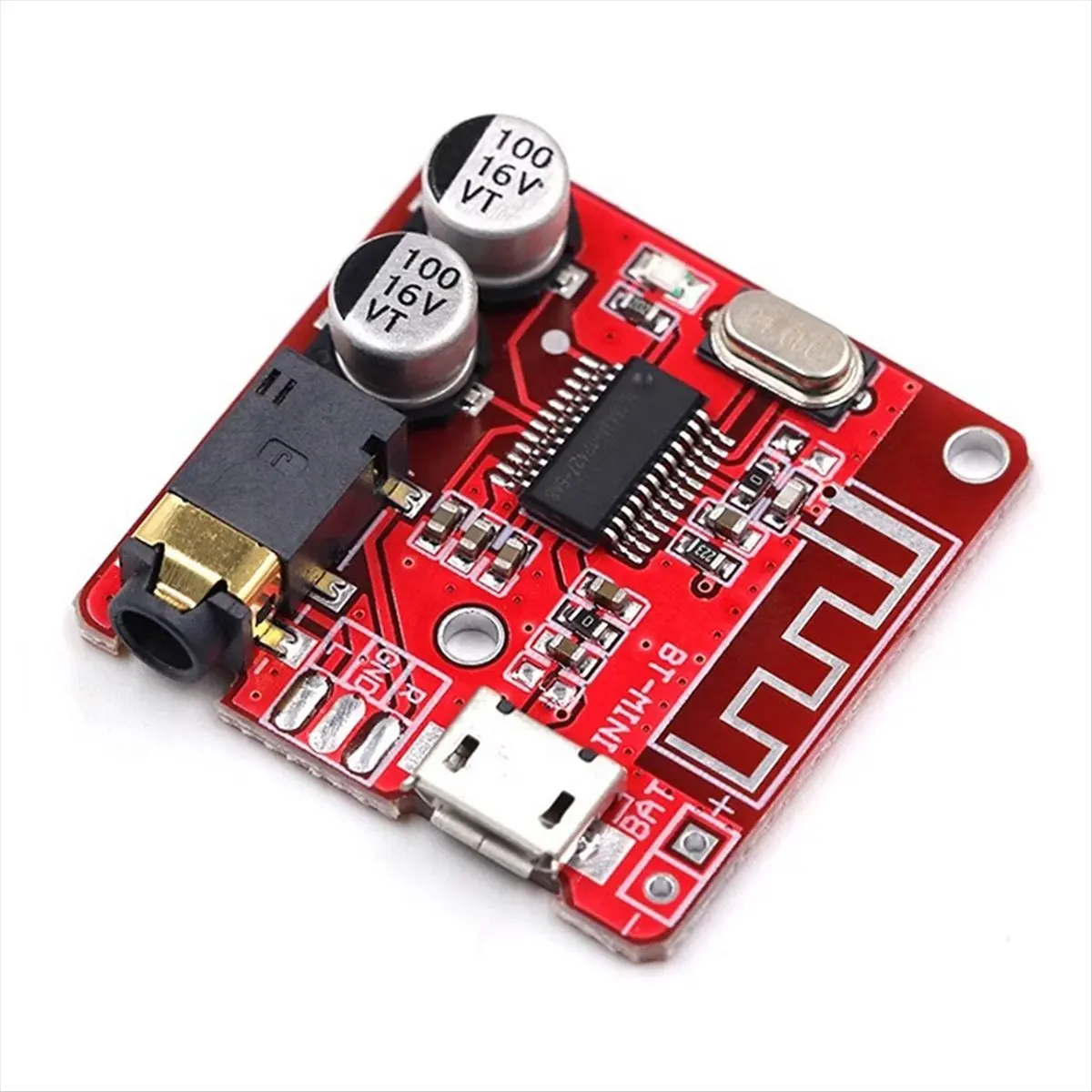 ~【A524Z】20PCS Bluetooth Audio Receiver Board MP3 Lossless Decoder Board Wireless Stereo Music Module 3.7-5V XY-BT-Mini