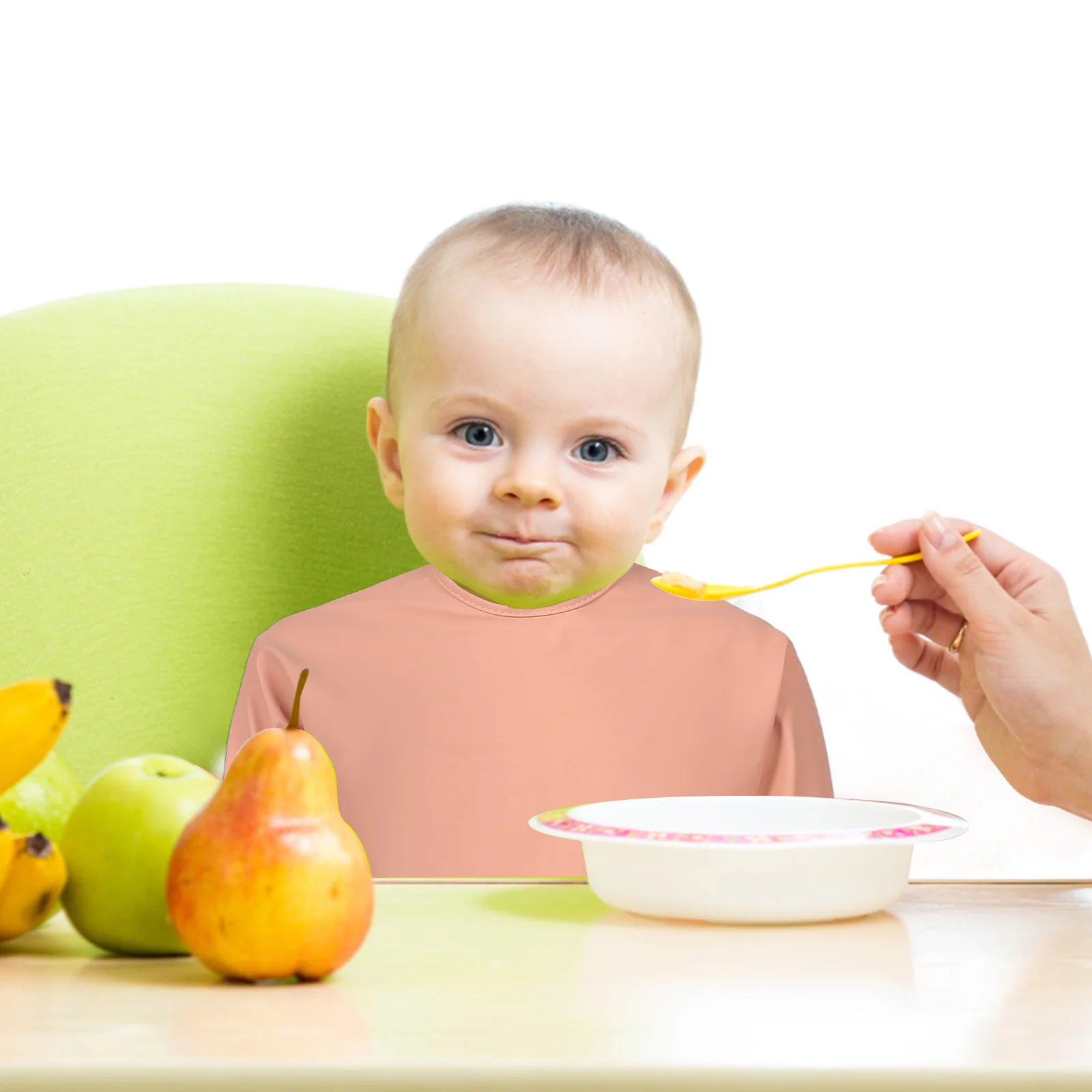 

Водонепроницаемый детский нагрудник из искусственной кожи с длинными рукавами, одежда для кормления, защита еды, легко наносится и снимается для новорожденных, нагрудник с длинными рукавами