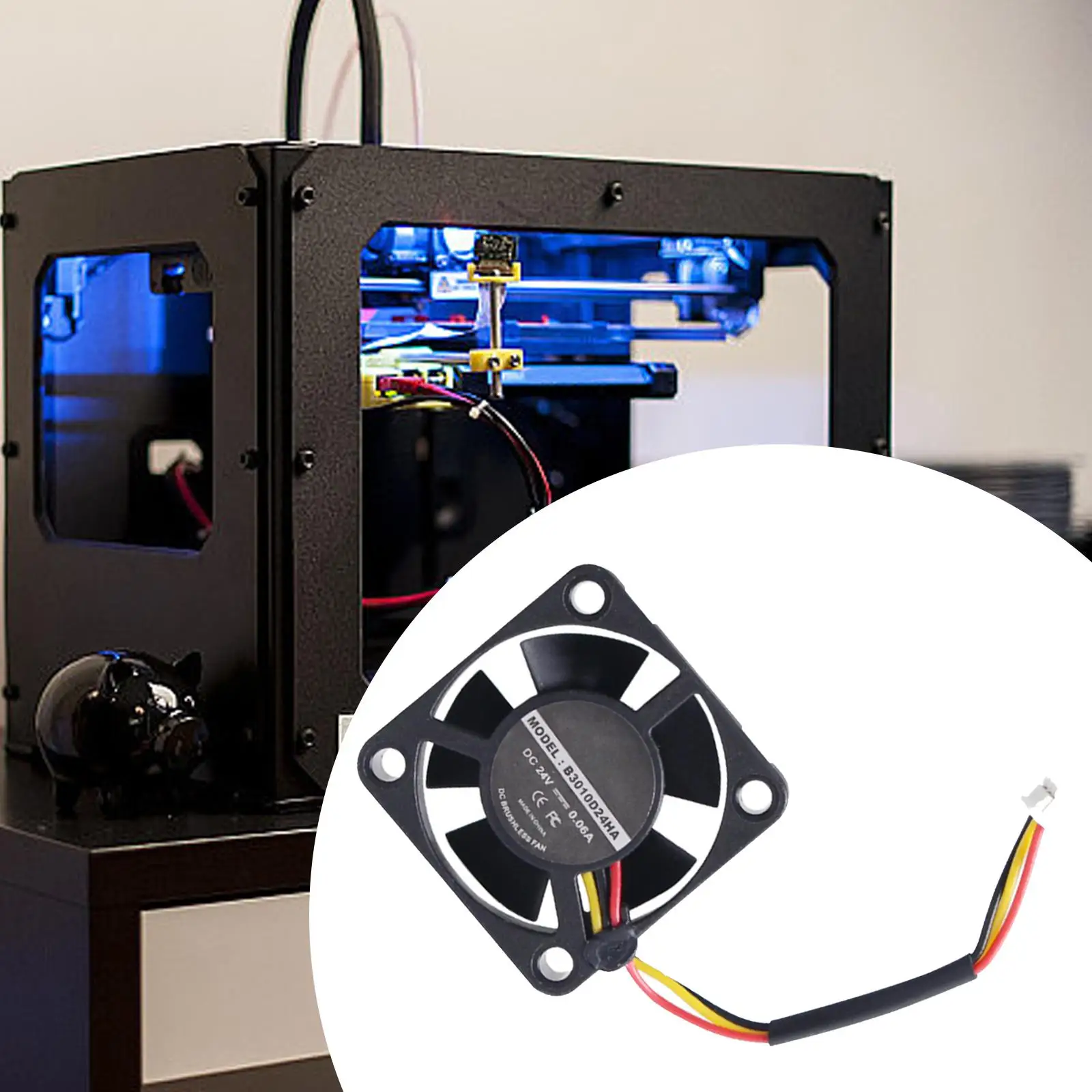 

Вентилятор Hotend с радиатором, вентилятор, 24 В, сменный двойной шарикоподшипник 3010, осевой для