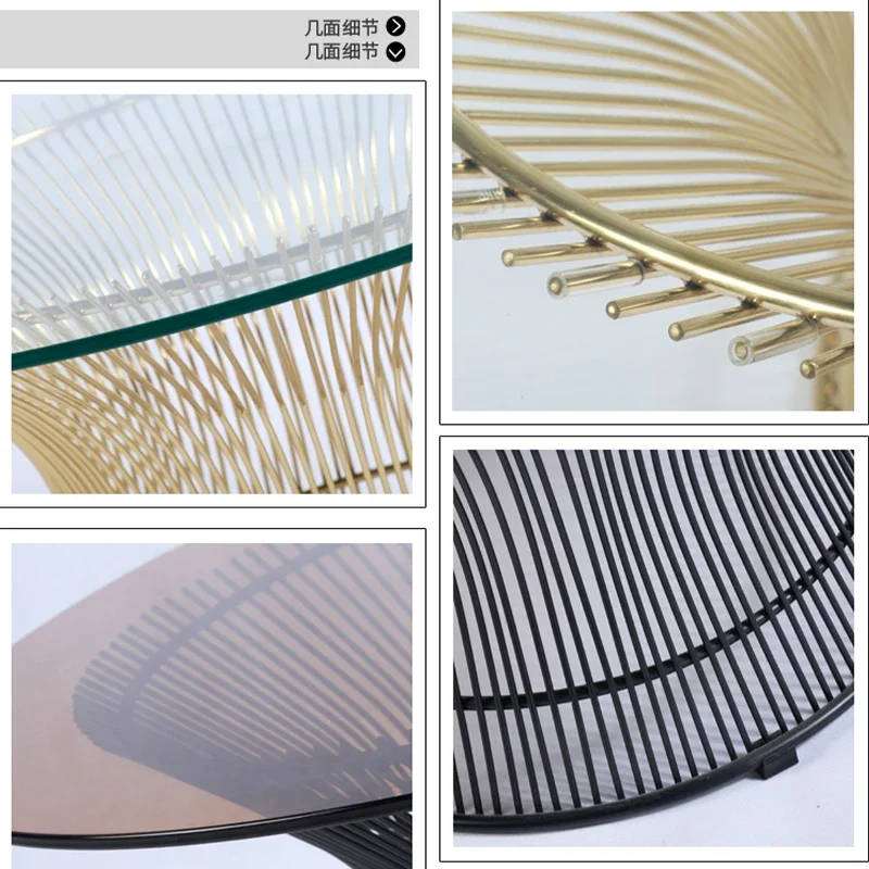 Customized Platna Coffee Table Light Luxury Simple Stainless Steel Glass round Table image 4