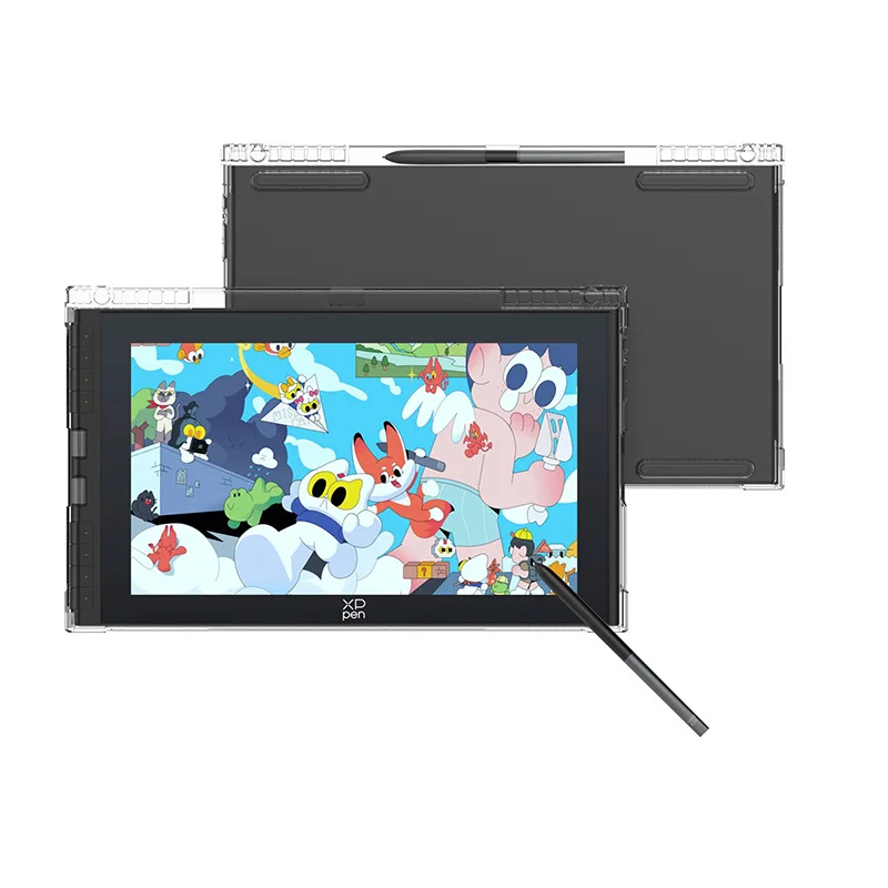 

1x мягкий чехол из ТПУ с отсеком для ручки для XPPen Artist 12 3rd 11,9 дюймов, противоударный прозрачный защитный чехол