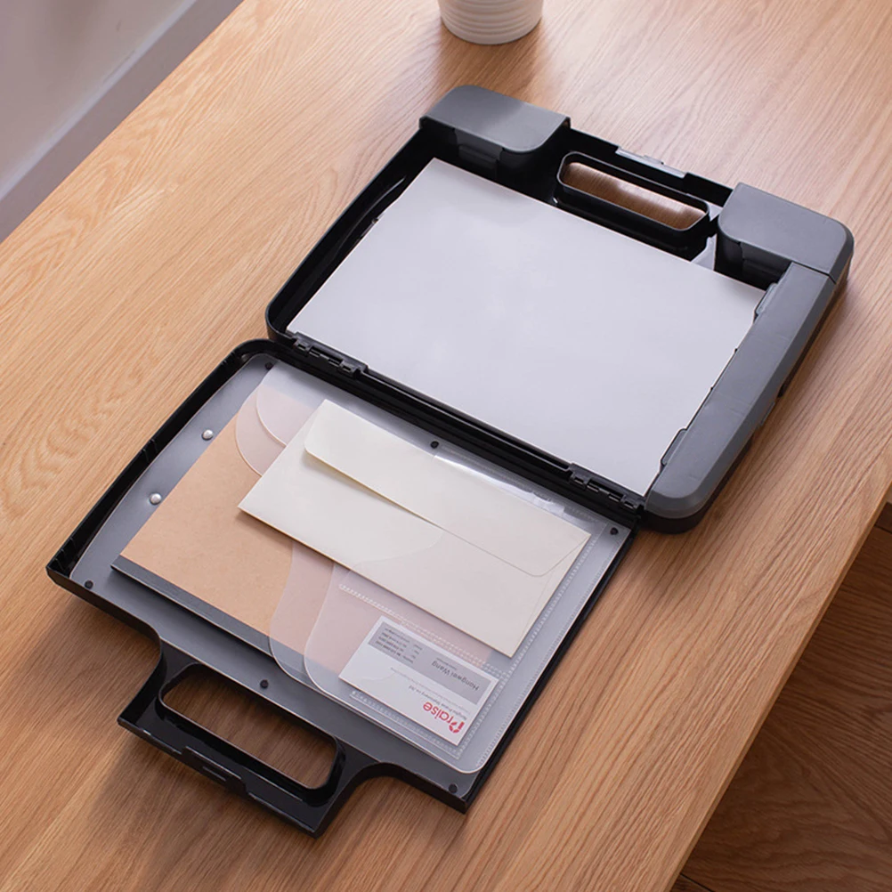 

A4 Files Box Document Organizer Business Style Multi Pocket Storage Calculator Office File Holder For Contracts Receipts Black