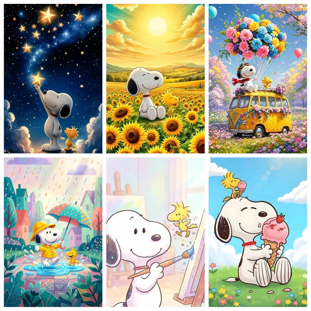 Snoopy Cute Cartoon Character Jigsaw Puzzles 500/1000/1200/2000PCS Handmade Art Exquisite Home Decor Gift No Frame