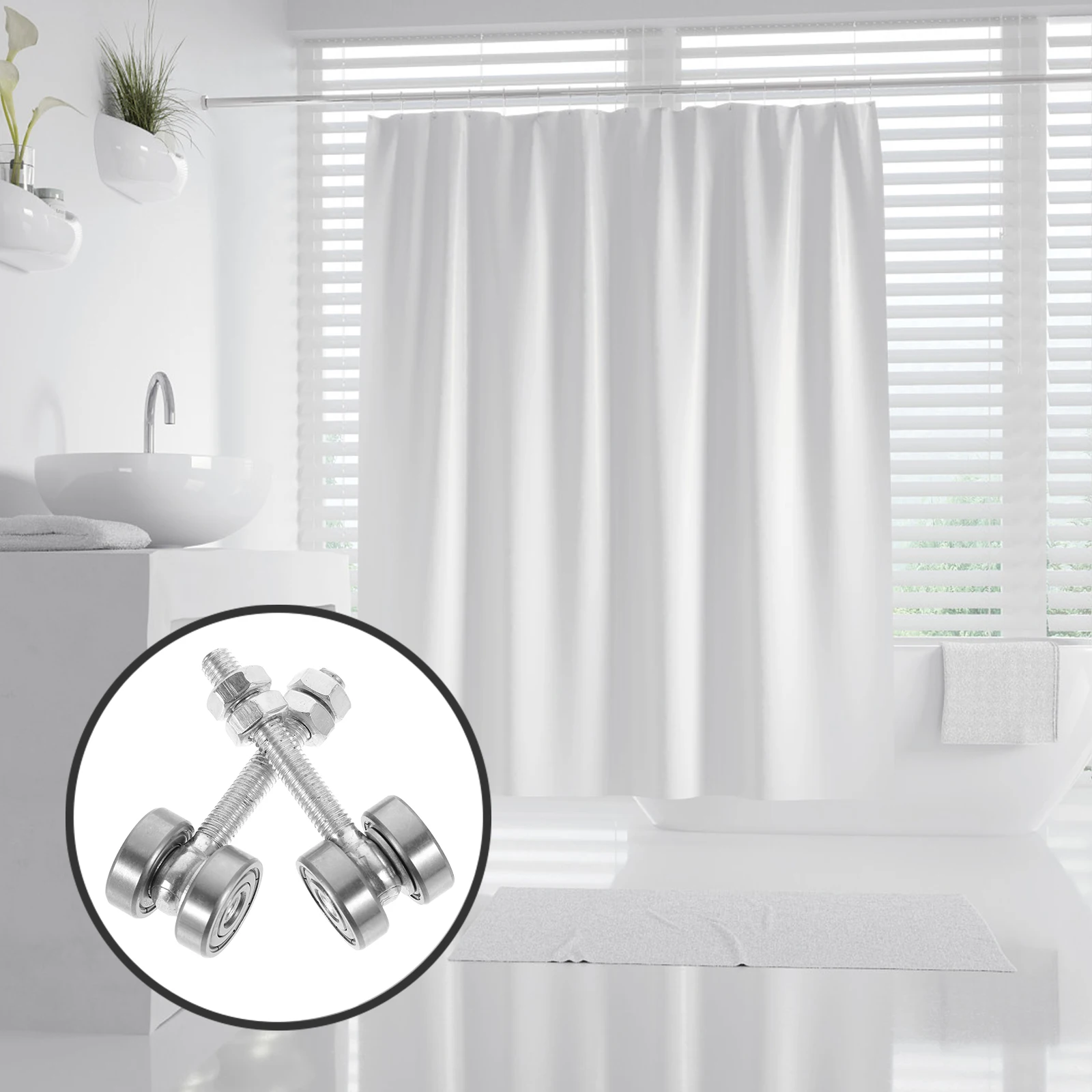 

2pcs Sliding Door Cabinet Pulley Trolley Assembly 2 Wheel Heavy Duty Bearing Roller Strut Channel Galvanized Iron Replacement