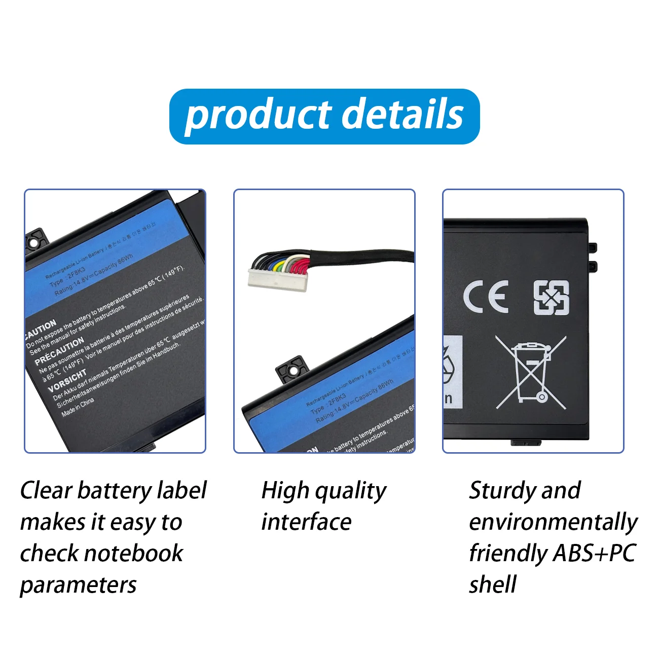 2F8K3 86wh 5800mAh Laptop Battery for DELL Alienware 17 18 M17X R5 M18X R1 0KJ2PX KJ2PX G33TT