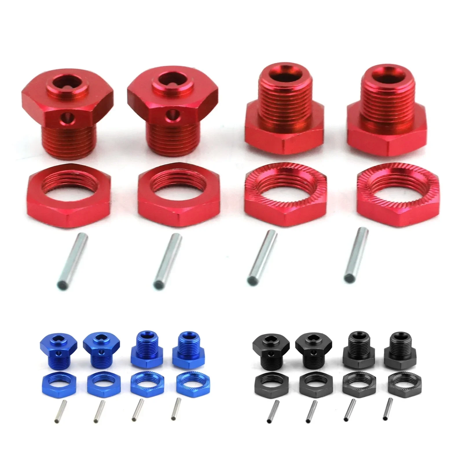 Metal 17mm Wheel Hex Hub Adapter with Nut for Arrma 3S 1/8 Typhon 4x4 3S Blx Typhon 4x4 550 Mega RC Car Upgrade Parts