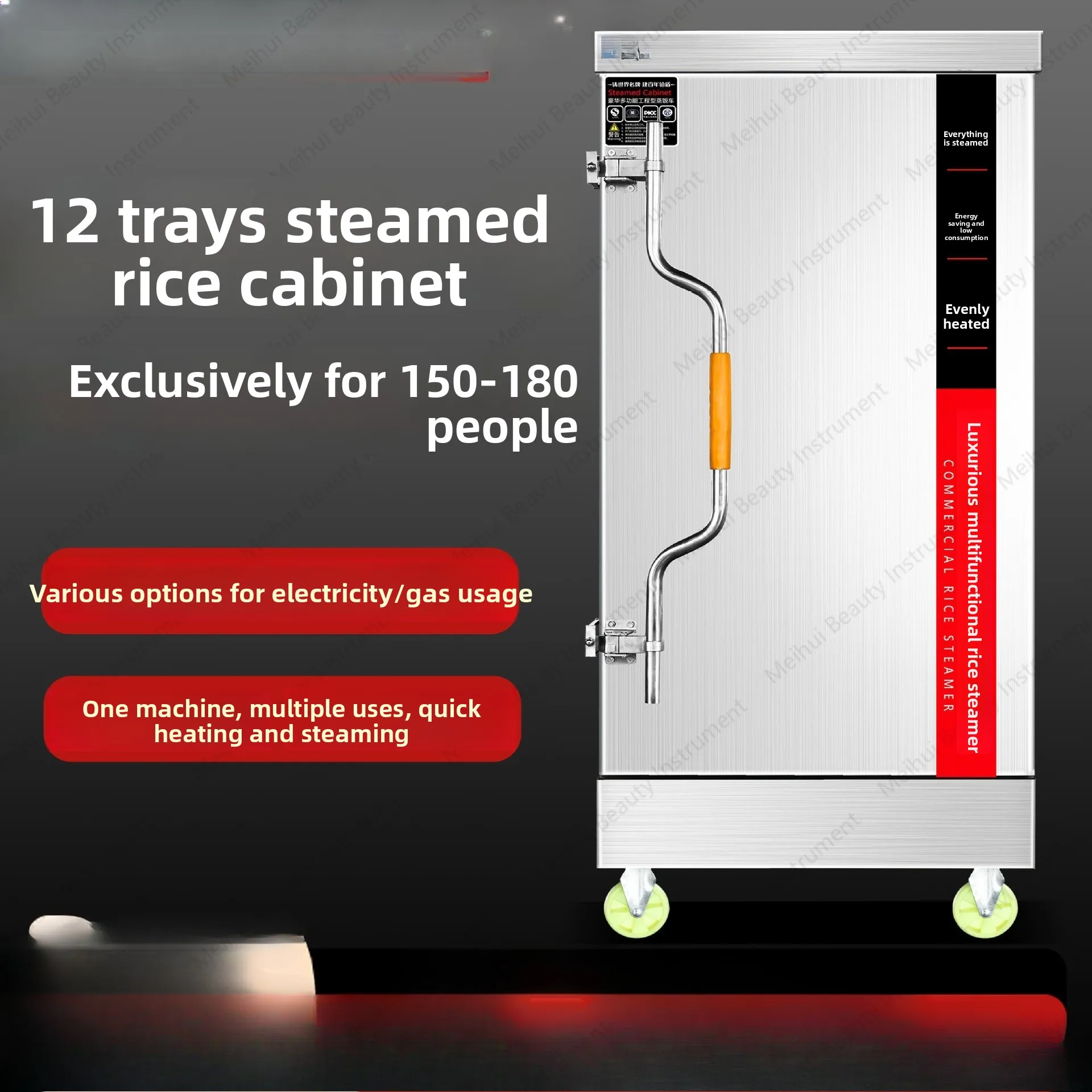 Commercial Electric Steamer 12 Plate Canteen Gas Steamer Rice Mantou Steamer Automatic