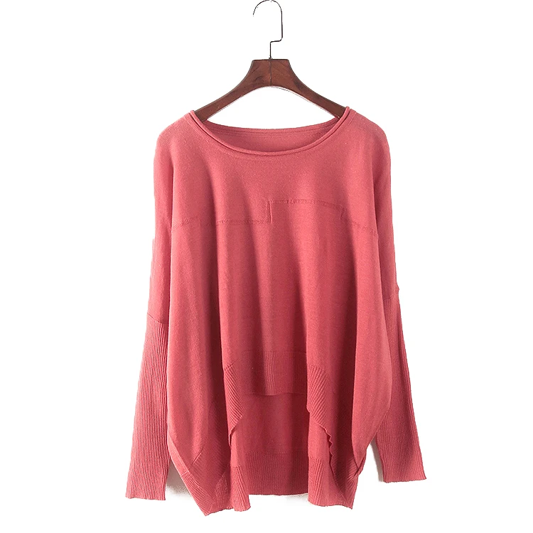 

Свободный крой, однотонный шерстяной вязаный свитер, новое осеннее поступление, женский модный круглый вязаный топ Ne Long Sve обычной длины