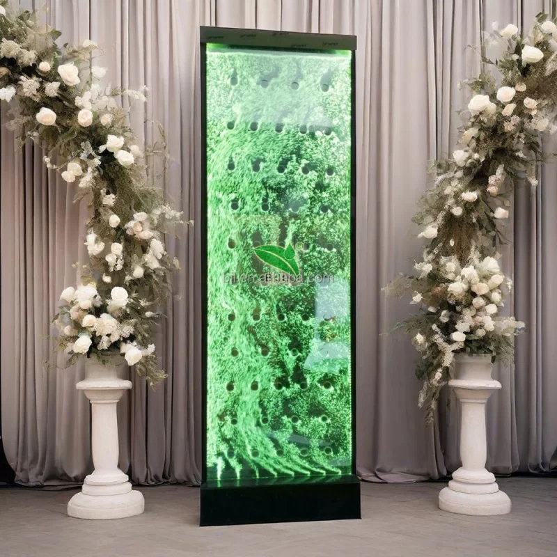 custom.Factory Customized Floor Standing Lamp Decoration LED Acrylic Fountains Dancing Bubble Wall Home, Party, Show, Restau view 4