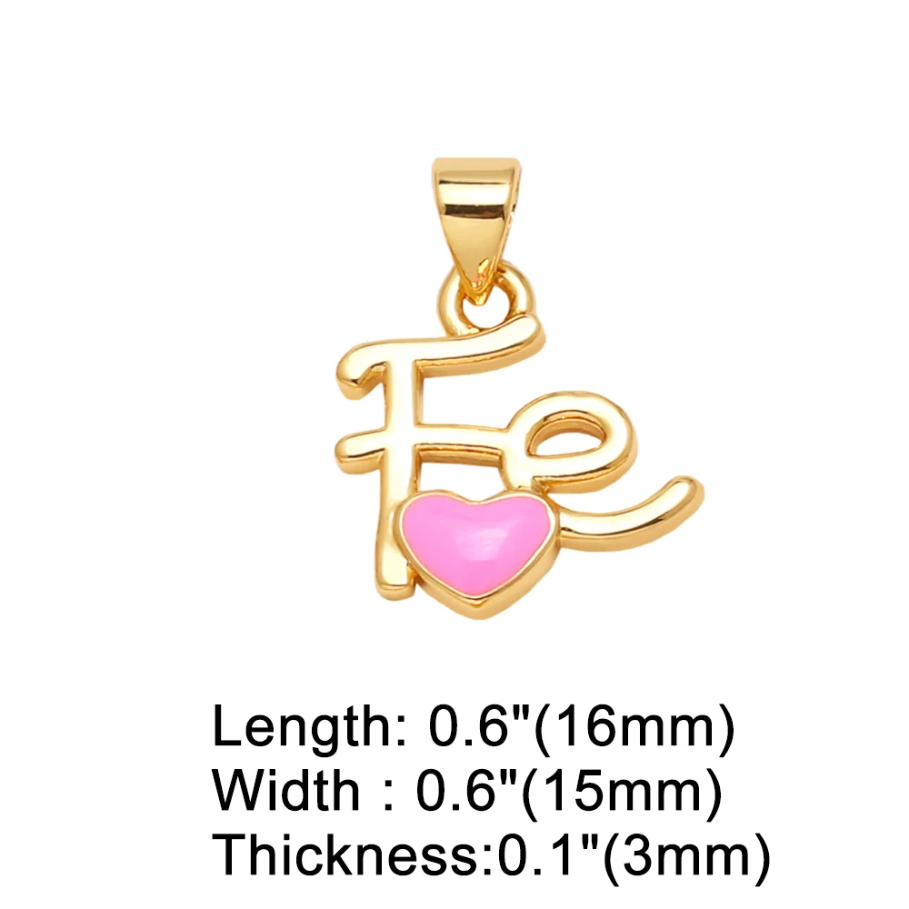 OCESRIO Trendy Multicolor Enamel Heart FE Charms for Bracelet Copper Gold Plated CZ Handmade Jewelry Making Supplies chma298