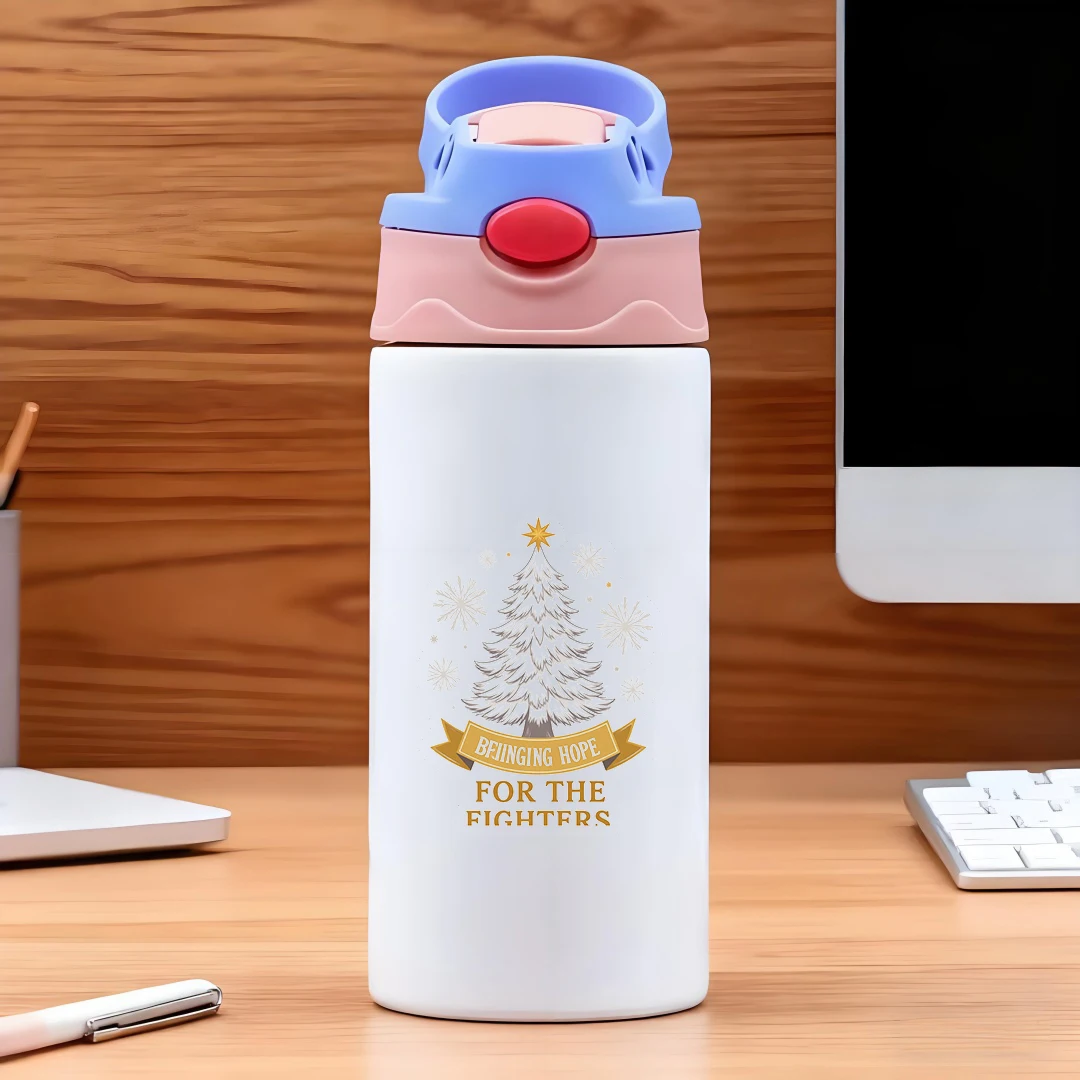 304 스테인리스 스틸 보온컵 + 크리스마스 트리 빨대컵 베이징 희망 전사 에디션 크리스마스 선물 어린이 물컵 세트