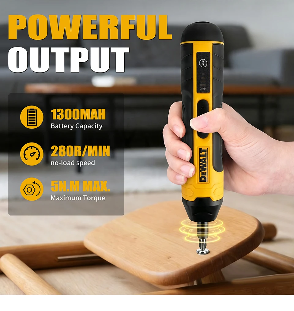 DeWalt Akku-Elektroschrauber | 3,6V 5N.m Drehmoment | 1/4-Zoll-Bohrfutter | 1300mAh Li-Ionen-Akku HT422 – Detail 1