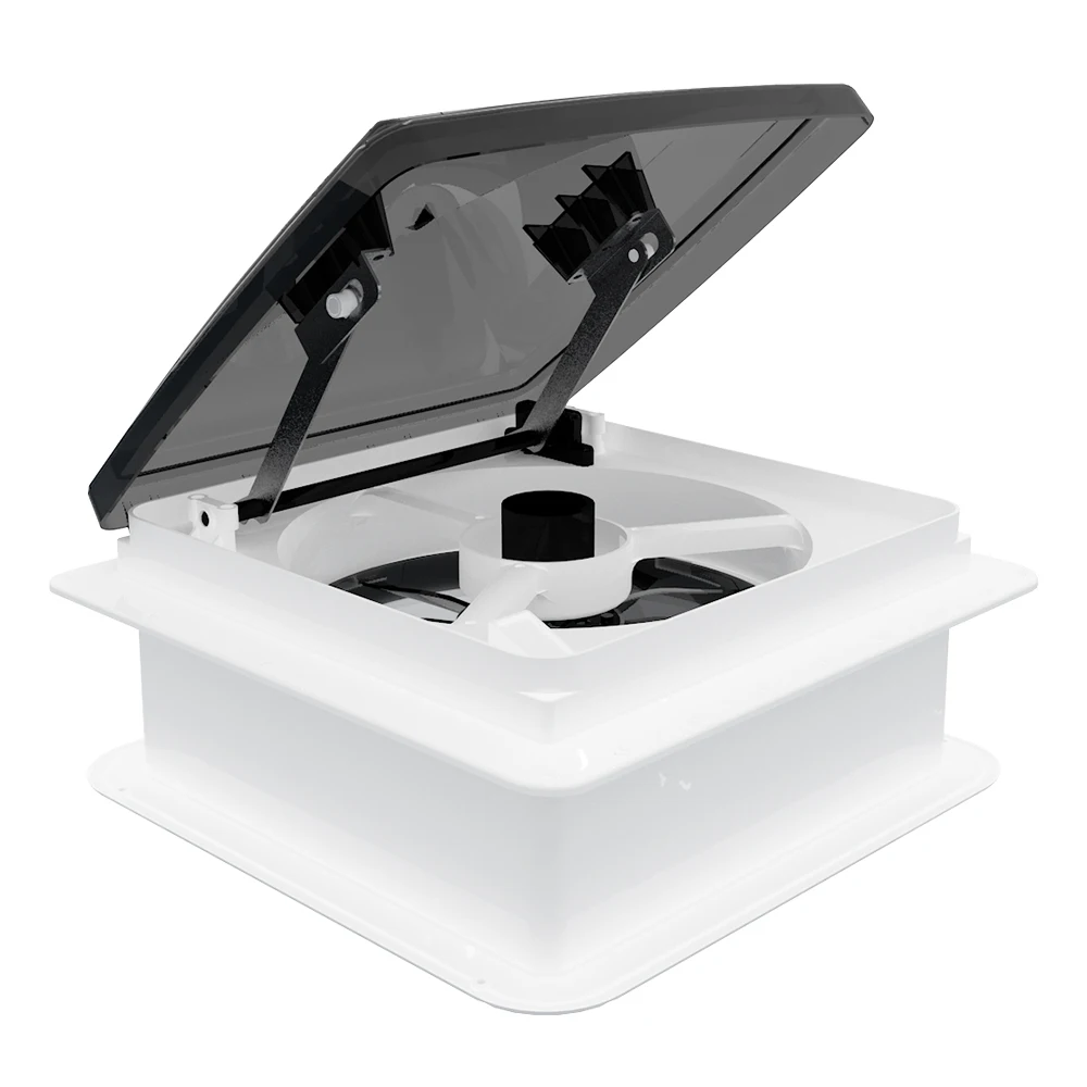 DC 12V RV Roof Ventilation Fan with Touch Button Manually Operated Lid Exhausting Sunshade/LED Light Option