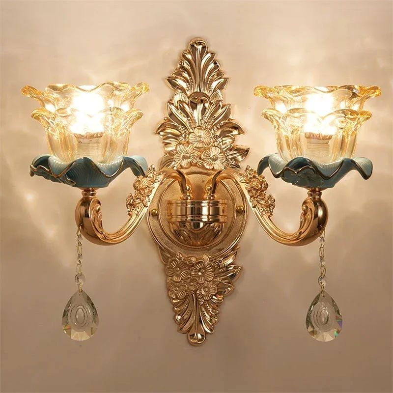DORIAN Европейский хрустальный настенный светильник, роскошная гостиная, спальня, прикроватная лампа, фон, стена, коридор, вилла, отель, освещение