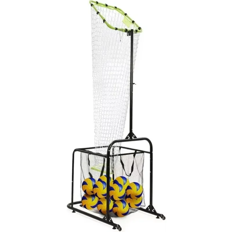 Volleyball Training Equipment Target Net with Adjustable Hoop Ball Collection Bag 5 Level Angle and for Setter Practice