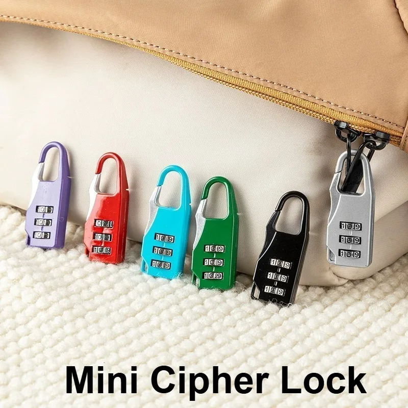 3-digit color mini password combination padlock luggage travel smart lock key anti-theft lock