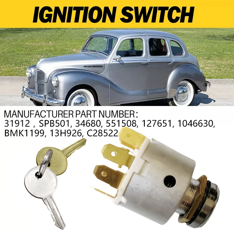 Metal Ignition Switch Set With 2 Keys 127651 For MGB Midget Triumph TR GT6 Lucas 31912 SPB501 47SA Engine Tool