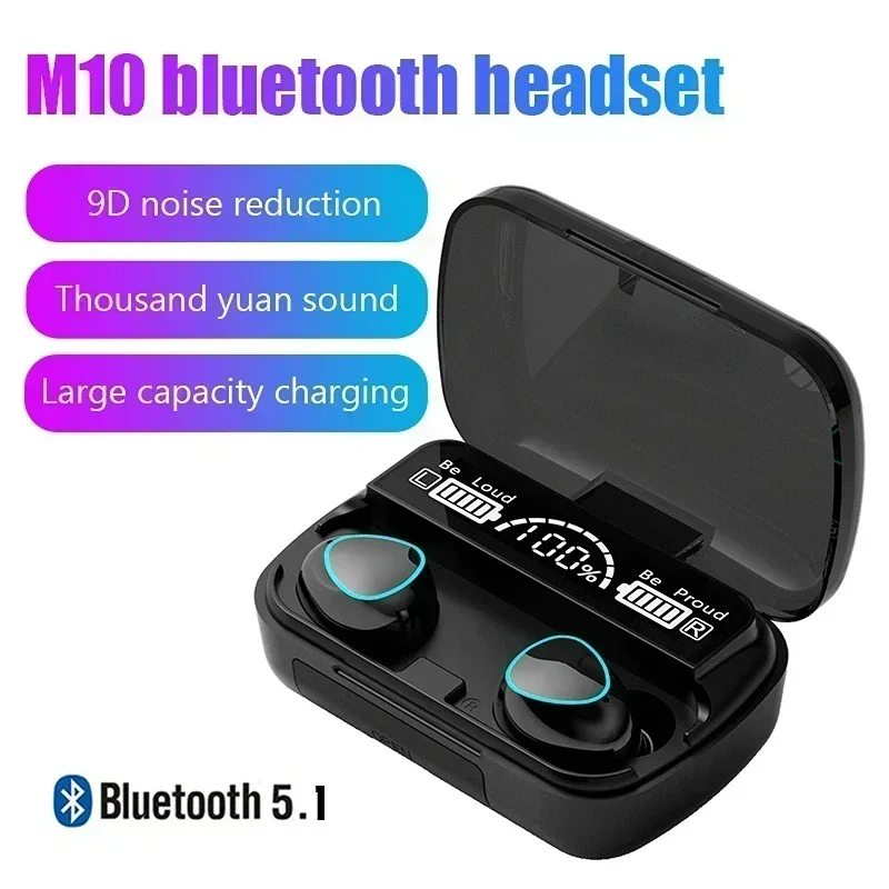Audífonos Originales M10, Auriculares Inalámbricos Bluetooth, Deportivos, Estéreo, con Cancelación de Ruido, Micrófono, Altavoz, Caja de Sonido para Gamers