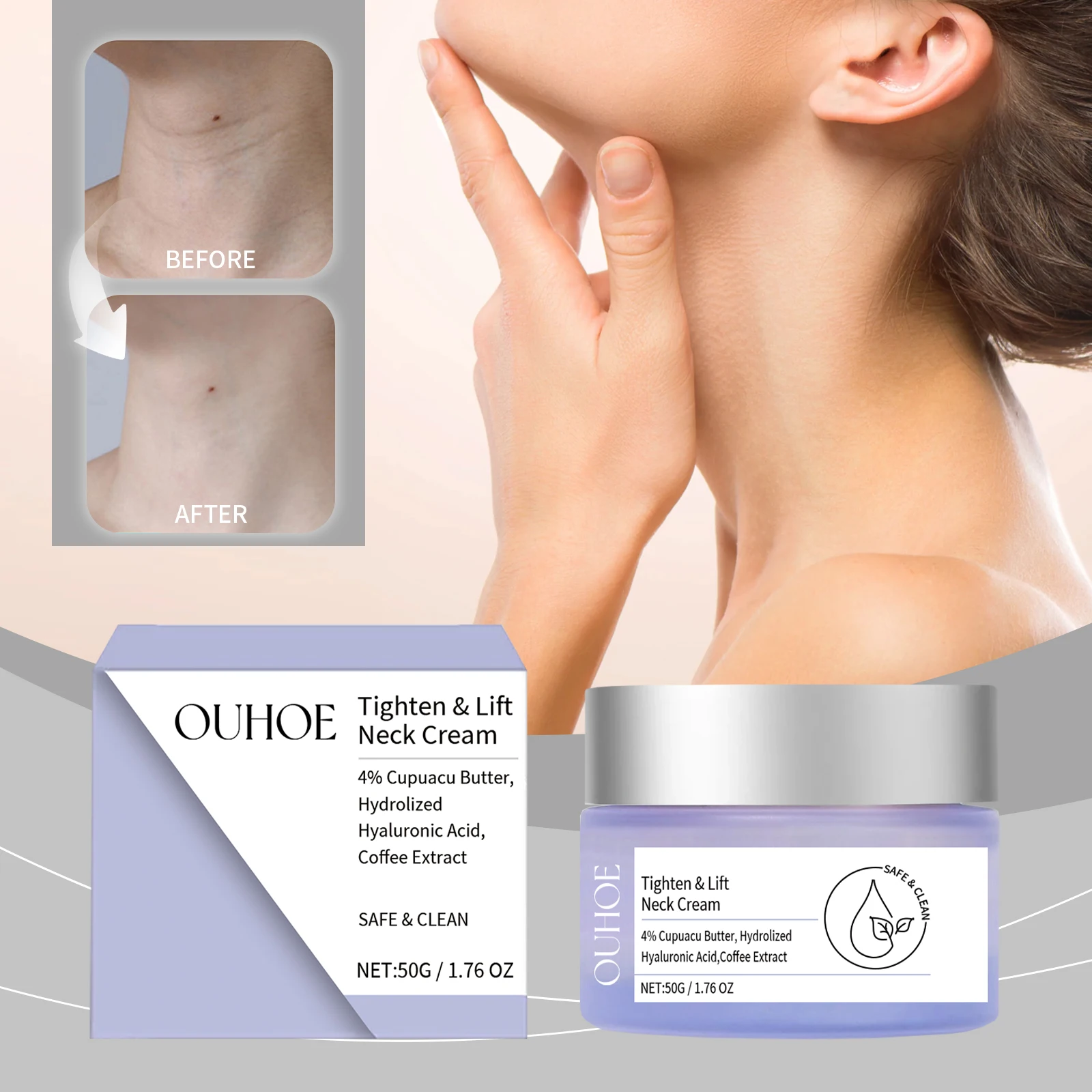 OUHOE Neck Cream Moisturizing Hydrating Moisturizing Downplaying Neck Lines Nourishing Lifting Firming Neck Rejuvenating Cream