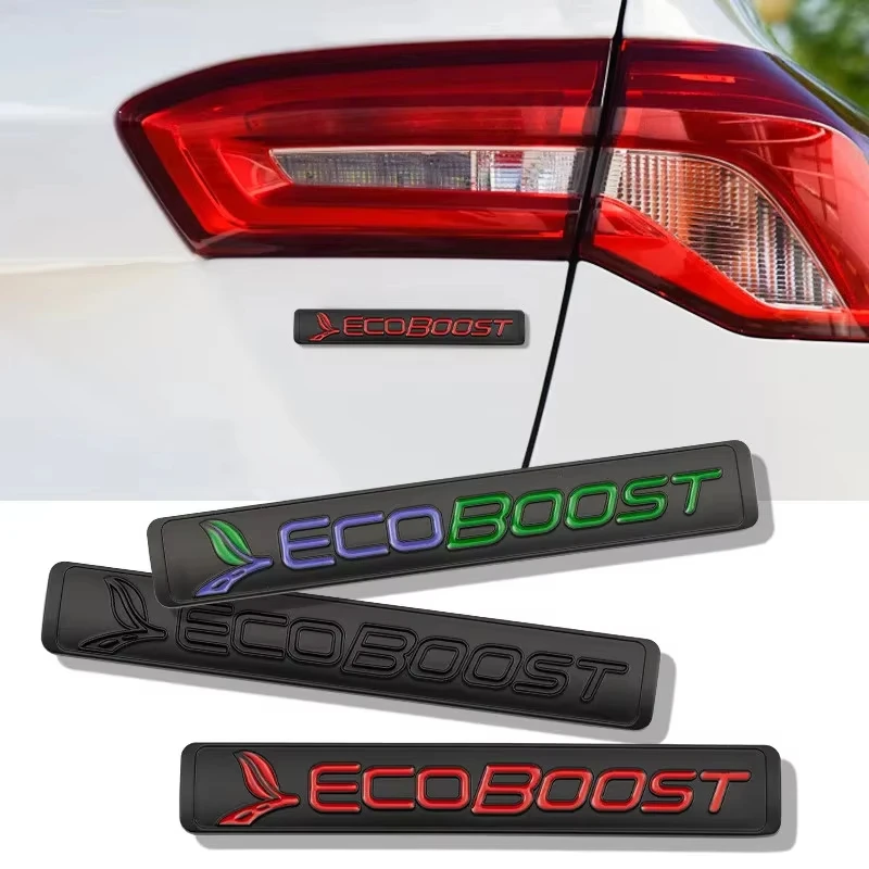 3D Metal ECOBOOST Embelm Logo Car Rear Trunk Badge Sticker For Ford Focus Mondeo Kuga Ecosport Epxlorer Styling Accessories