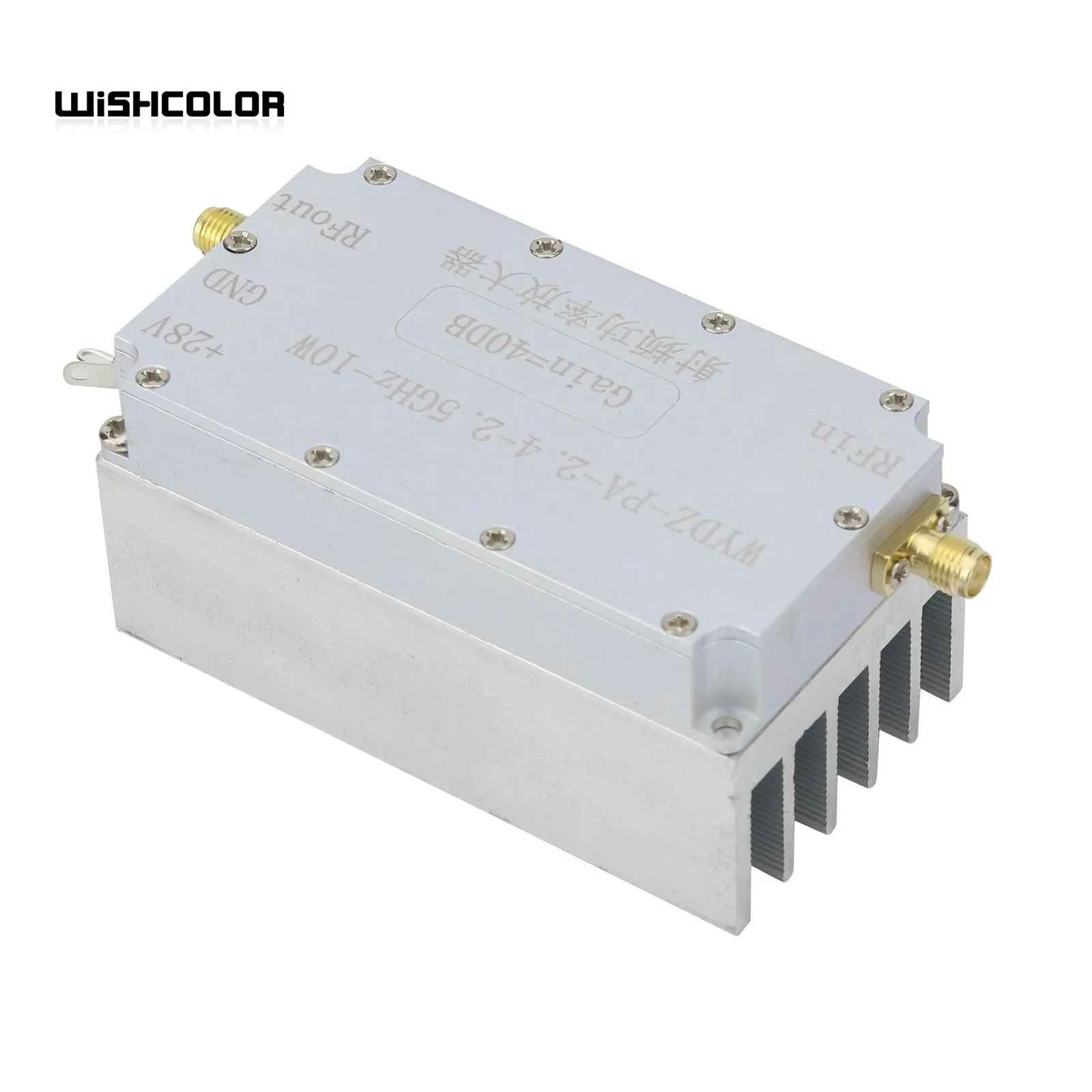 Wishcolor WYDZ-PA-2.4-2.5GHz-10W RF Power Amplifier RF Power Amp Designed with Heat Sink 40dB Gain 10W Output