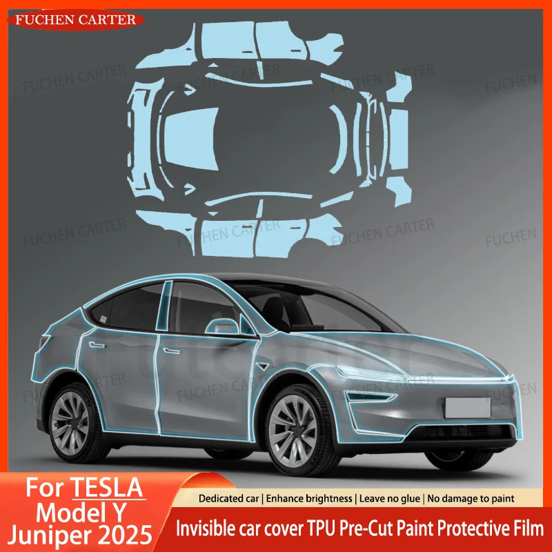 

For Tesla Model Y Juniper 2025 Scratch Resistant TPU Invisible Car Body Pre-Cut Paint Protection Film Car Clear Bra Kit Sticker