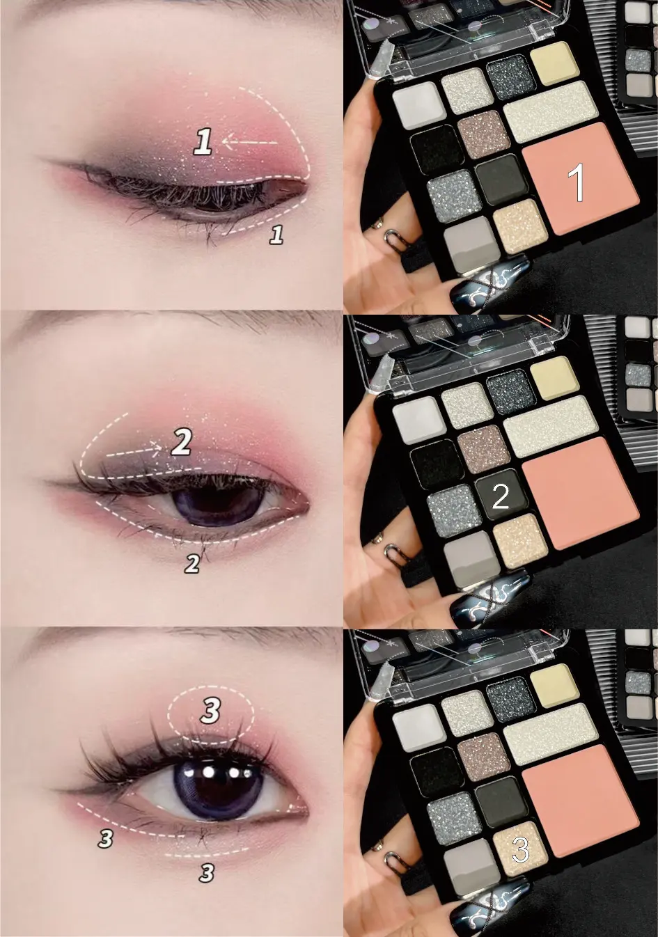 12 Color High Quality Eye Shadow  Diamond Metallic Finish Eyeshadow Pink And Black Eyeshadow Pigments/vegan Eye Shadow