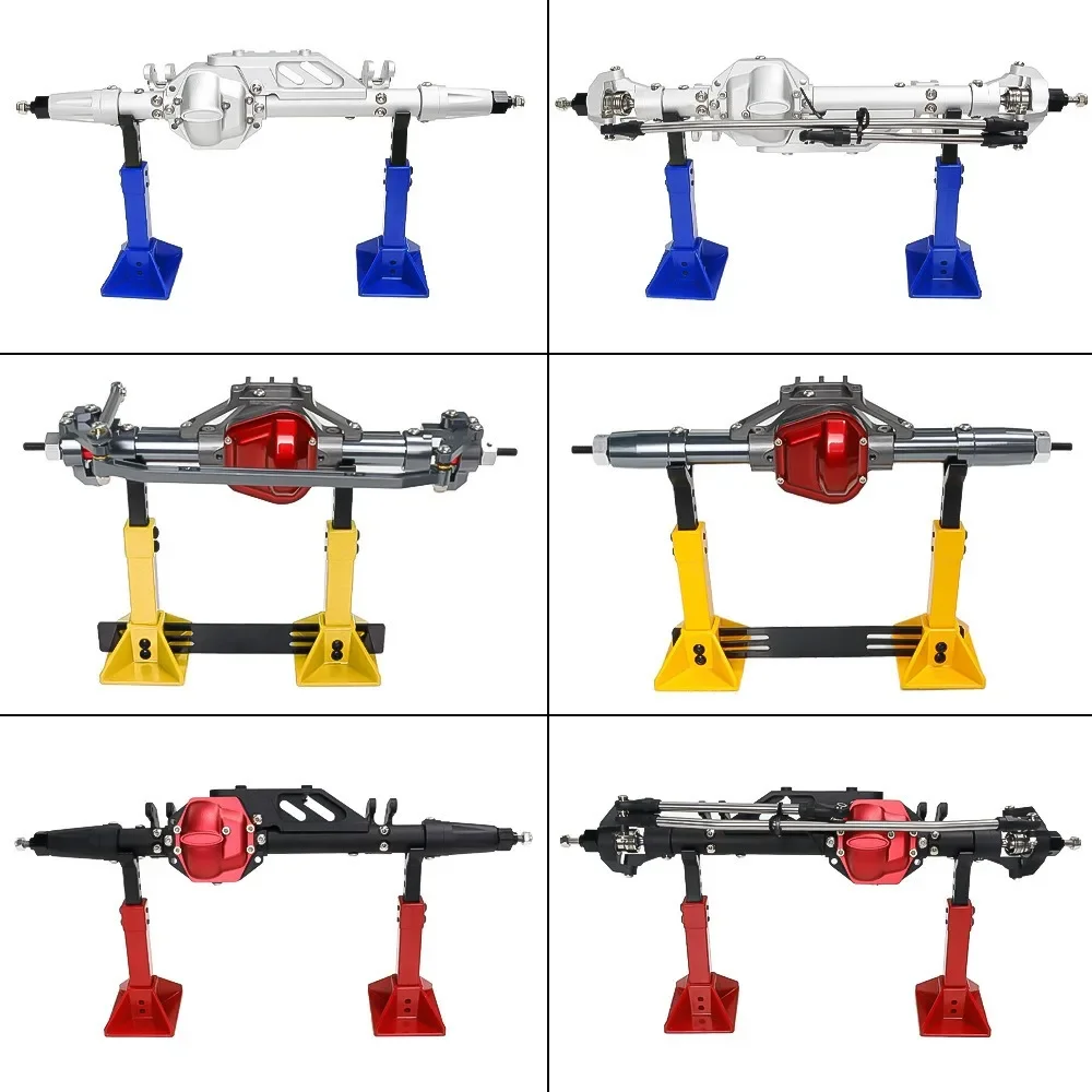 시뮬레이션 금속 높이 조절 잭 RC 자동차 거치대 스탠드 장식, 1/8 1/10 RC 크롤러 축 SCX10 TRX4 D90