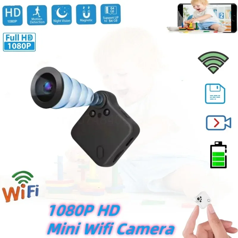 1080P HD Mini Camera Wifi Smart Home IP Webcam Remote Surveillance Outdoor Sport DV DVR Small Camcorders With Magnetic Espia Cam