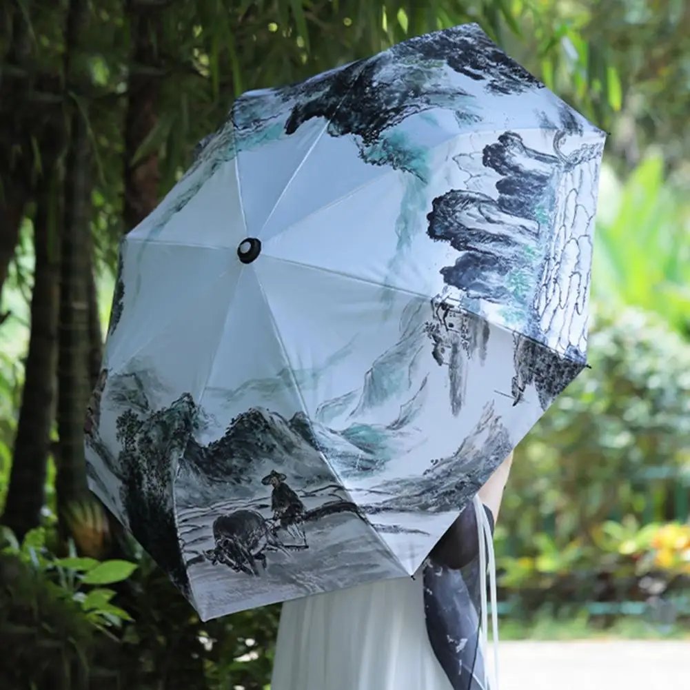 Chinese Style Umbrella Chinese Style Usb Rechargeable Sun Umbrella Windproof Water Spray Mister for Travel Uv