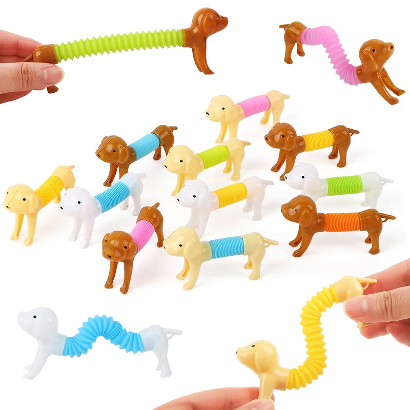

12/24pcs Random Color Stretch Dachshund Stretching Versatile Shape Puzzle Stress Relief Toy Birthday Party Gift