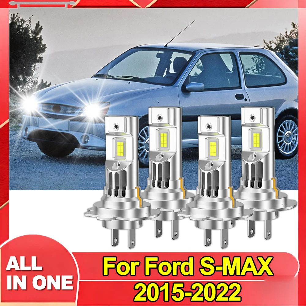 

Для Ford S-MAX 2015-2022 H7 светодиодные фары дальнего и ближнего света, комплект 6000K, белый, уograde 3570, чипы 20000LM, лампочки