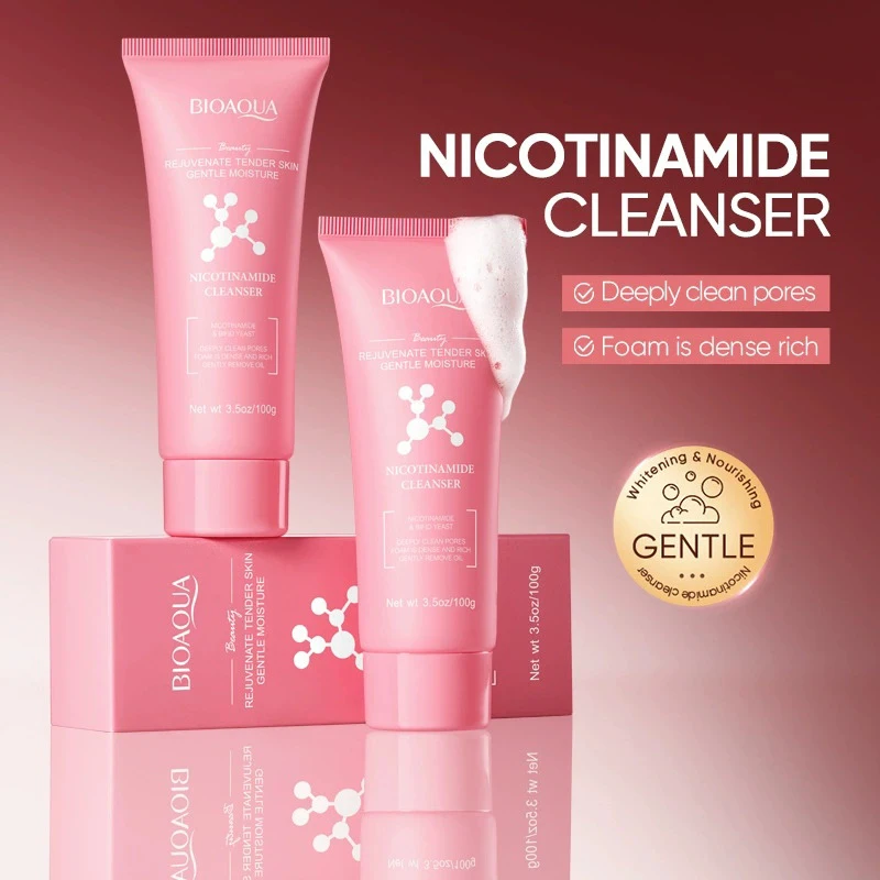

1Pc BIOAOUA Niacinamide Cleanser Pulp Oil Control Moisturizing Deep Cleaning Care Skin 100g Face Wash Gentle Daily