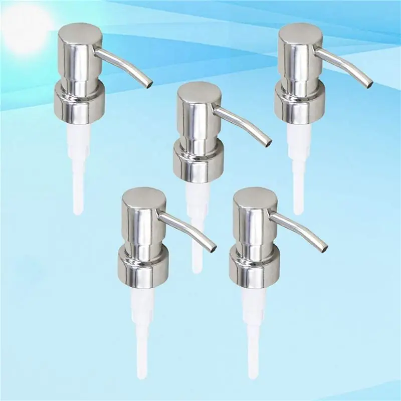BHBD-10Pcs Stainless Steel Soap Pump Replacement 28 Teeth Metal Bottle Nozzles Lotion Dispenser Head