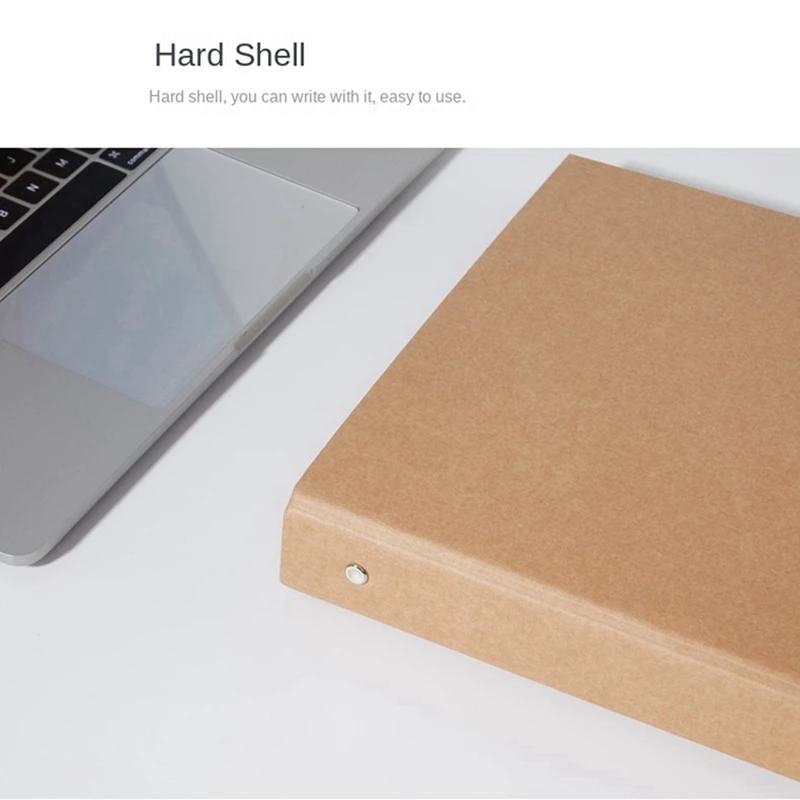 6Pcs A5 Refillable Ring Binder,A5 Kraft Paper Binder Tray With 2 Rings To Add Loose Sheets,A5 Kraft Paper Folders