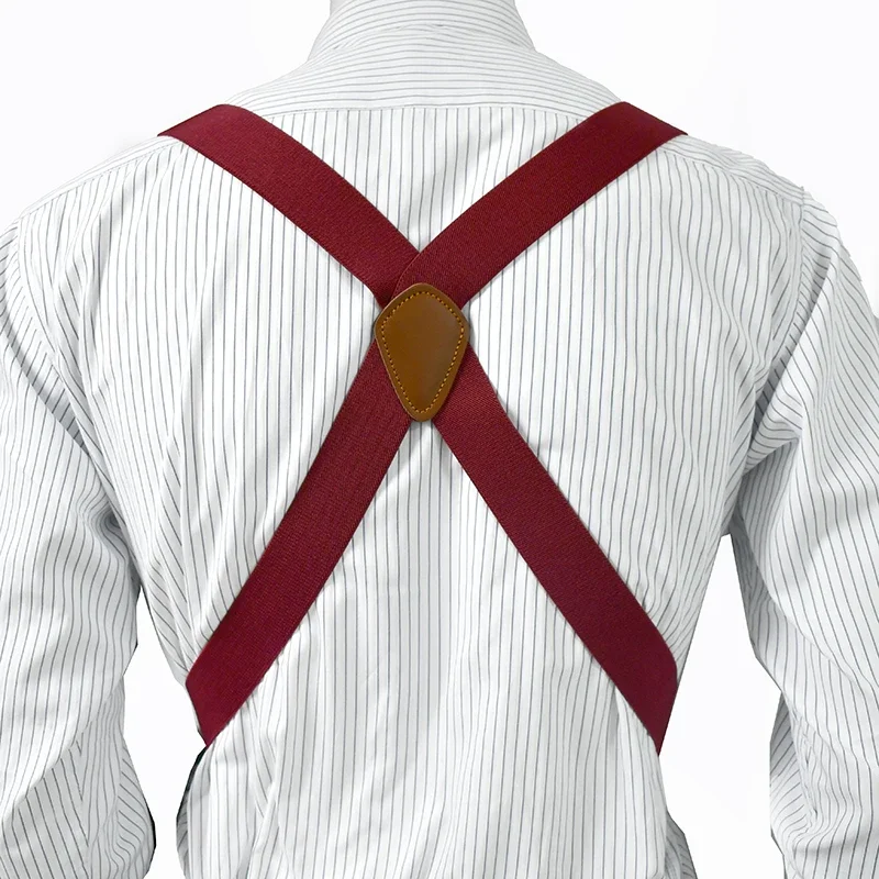 1Pc 3.5cm Wide Men Suspenders 2 Clips Adjustable Elastic Braces for Pants Trousers Business Suit Wedding Formal Wear Accessories