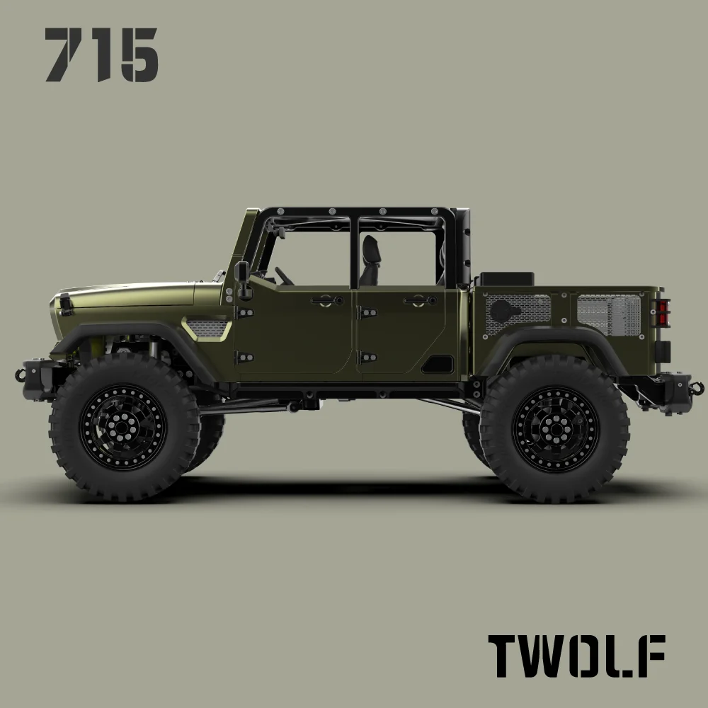 TWOLF 1/10 All-Metal KIT Version Electric Remote Control Scale Crawler Car Kit JEEP Pickup 715 Model Chassis Suitable for Toy