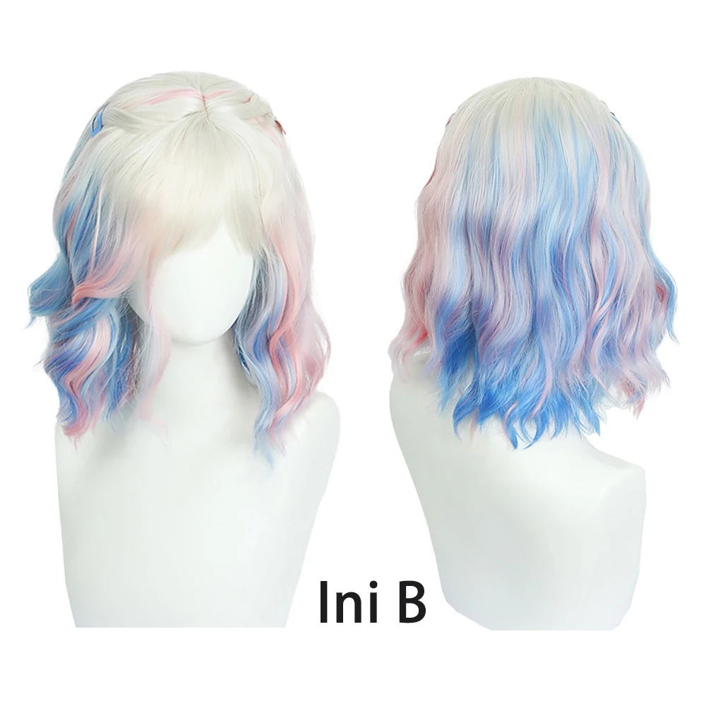 

Wednesday Enid Sinclair Cosplay Synthetic Hair High-Quality 14-Inch Short Curly Beige Gradient Everyday Party Wig