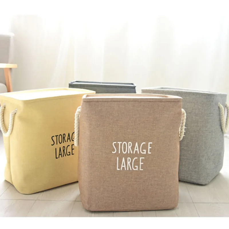 

Folding Cotton Linen Storage Box Basket For Storing Dirty Clothes Laundry Basket Sundries Underwear Bread Toy Sorting Basket