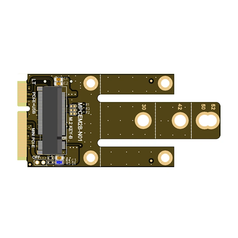 Mini PCIe para NGFF M.2 Wireless WiFi Ethernet Estender Card, Adaptador de Rede, Módulo Compatível com Bluetooth, Key B Converter